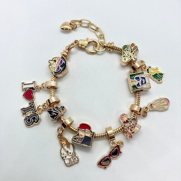 Taylor Swift Lover Gold Tone Snake Style Charm Bracelet - Picture 3 of 9